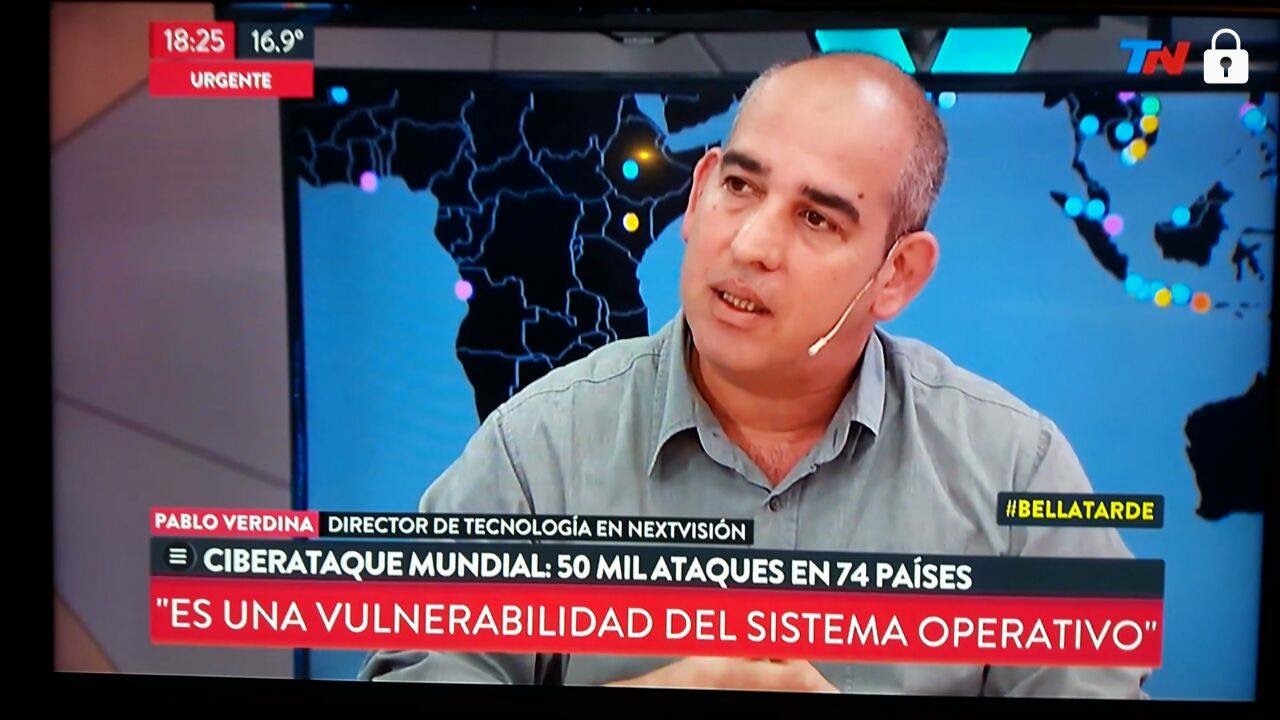 NextVision en TN explicando el ataque mundial de WannaCry